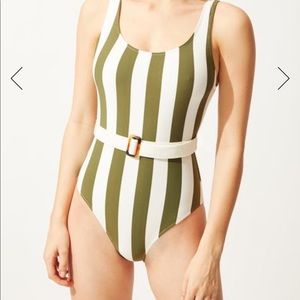 Solid & striped swimsuit